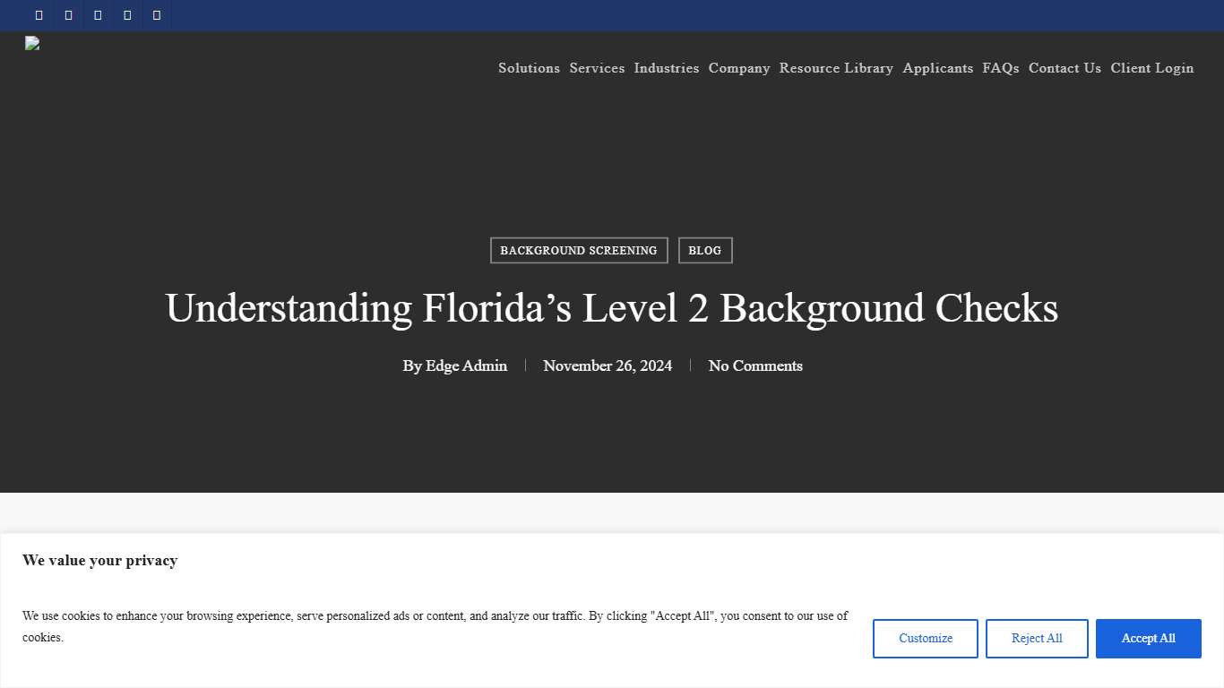 Understanding Florida’s Level 2 Background Checks - Edge Information
